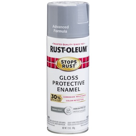 Rust-Oleum Spray Paint, Smoke Gray, Gloss, 12 oz 338924